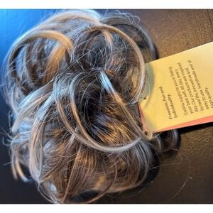 NEW CAISHA Synthetic Fiber Hairpiece Scrunchie Updo Gray Blond Mix